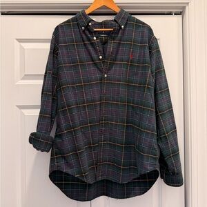 Ralph Lauren Classic Green Plaid Button-Down Shirt